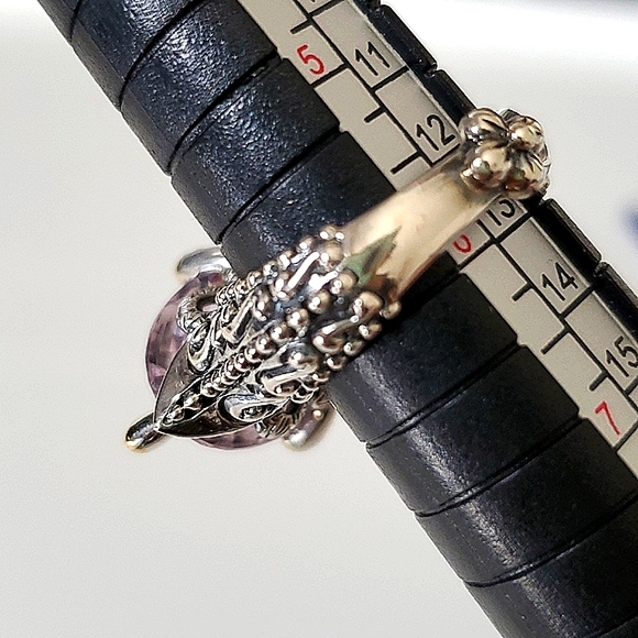 BARBARA BIXBY AMETHYST Hidden Enamel FLOWER Ring - Picture 7 of 10